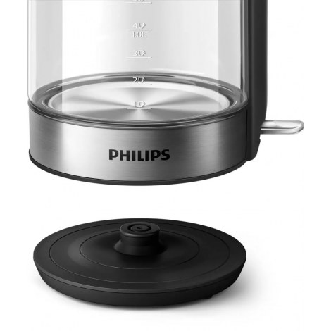 Czajnik Philips HD9339/80 elektryczny, 2200 W, 1,7 l, stal nierdzewna/szkło, podstawa obrotowa 360°, czarno-srebrny - 3